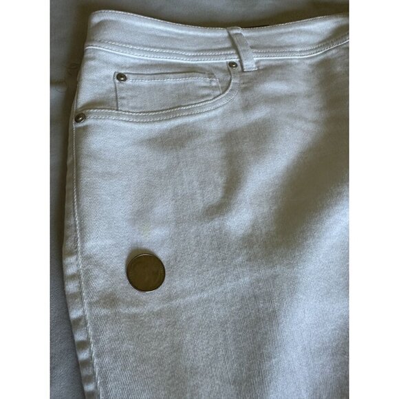 INC Women's Jeans 22W Slim Tech Fit White Fringe Hem Jeans Stretch NEW - Picture 14 of 15